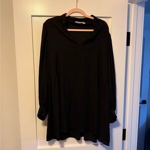 Please Black Dress Long Sleeve